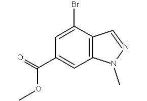 methyl 4-bromo-1-methyl-1H-indazole-6-carboxylate structure, CAS 1638759-79-1