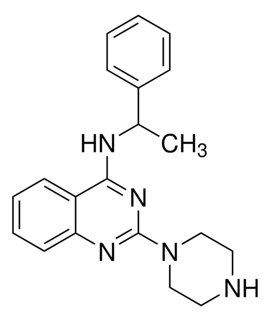 (1-Phenyl-ethyl)-(2-piperazin-1-yl-quinazolin-4-yl)-amine structure, CAS 662164-09-2