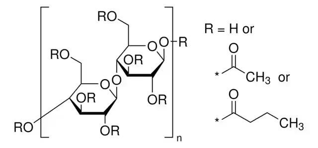 CELLULOSE ACETATE BUTYRATE structure, CAS 9004-36-8