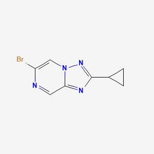 6-bromo-2-cyclopropyl-[1,2,4]triazolo[1,5-a]pyrazine structure, CAS 2A-1174342