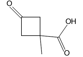 1-methyl-3-oxocyclobutane-1-carboxylic acid structure, CAS 286442-89-5
