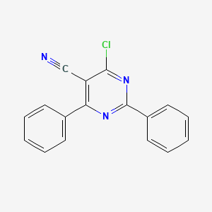 4-chloro-5-cyano-2,6-diphenylpyrimidine structure, CAS 737-53-1