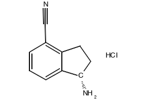 (S)-1-amino-2,3-dihydro-1H-indene-4-carbonitrile hydrochloride structure, CAS 1306763-57-4