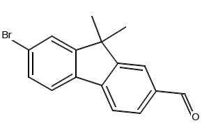 7-Bromo-9,9-dimethyl-9h-fluorene-2-carboxaldehyde structure, CAS 944940-90-3