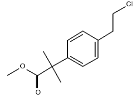 methyl 2-(4-(2-chloroethyl) phenyl)-2-methylpropanoate structure, CAS 1181267-33-3