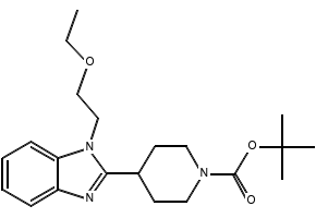 tert-butyl 4-(1-(2-ethoxyethyl)-1H-benzo[d]imidazol-2-yl) piperidine-1-carboxylate structure, CAS 1181267-36-6