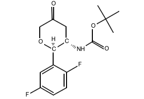 tert-butyl ((2R,3S)-2-(2,5-difluorophenyl)-5-oxotetrahydro-2H-pyran-3-yl)carbamate structure, CAS 951127-25-6