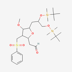 3,6-Anhydro-2,4,7-trideoxy-8,9-bis-O-[(1,1-dimethylethyl)dimethylsilyl]-5-O-methyl-4-[(phenylsulfonyl)methyl]-D-glycero-D-gulo-nonose structure, CAS 871348-24-2