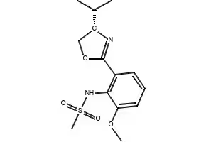 N-[2-[(4S)-4,5-Dihydro-4-(1-methylethyl)-2-oxazolyl]-6-methoxyphenyl]methanesulfonamide structure, CAS 546141-34-8