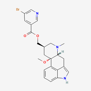 (8beta)-10methoxy-6-dimethylergoline-8-methanol-5-bromo-3-pyridinecarboxylate(ester) structure, CAS 35264-46-1