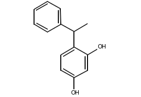 4-(alpha-Methylbenzyl)resorcinol structure, CAS 85-27-8