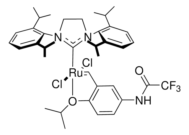 [1,3-Bis(2,6-di-i-propylphenyl)-4,5-dihydroimidazol-2-ylidene]-[2-i-propoxy-5-(trifluoroacetamido)phenyl]methyleneruthenium(II) dichloride M71-S1Pr structure, CAS 1212008-99-5