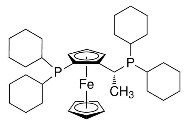 (R)-(-)-1-[(S)-2-(Dicyclohexylphosphino)ferrocenyl]ethyl dicyclohexylphosphine structure, CAS 167416-28-6