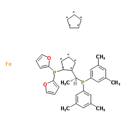 (S)-(+)-1-[(R)-2-(Di-2-furylphosphino)ferrocenyl]ethyl di-3,5-xylylphosphine structure, CAS 649559-66-0