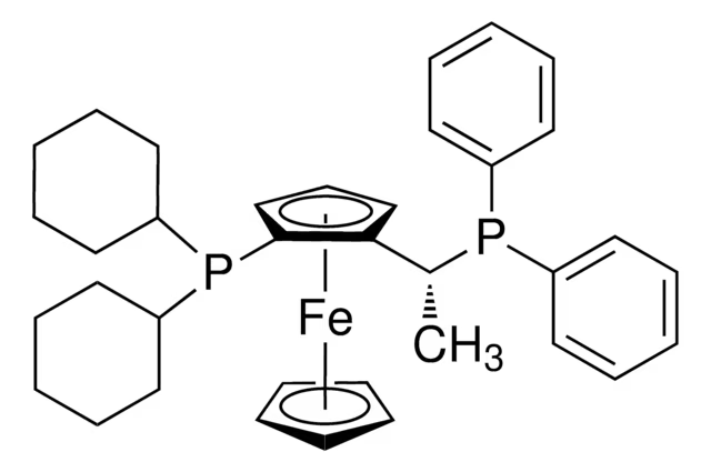 (R)-(-)-1-[(Sp)-2-(Dicyclohexylphosphino)ferrocenyl]-ethyldicyclohexylphosphine structure, CAS 158923-09-2
