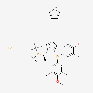 (R)-1-[(SP)-2-[Bis(4-methoxy-3,5-dimethylphenyl)phosphino]ferrocenyl}ethyldi-tert-butylphosphine structure, CAS 187733-50-2
