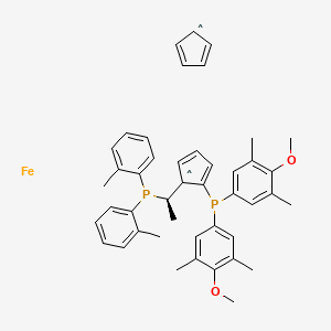 (R)-1-{(SP)-2-[Bis(4-methoxy-3,5-dimethylphenyl)phosphino]ferrocenyl}-ethyldi(3,5-xylyl)phosphine structure, CAS 849924-49-8