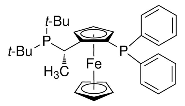 (S)-(-)-1-[(Rp)-2-(Diphenylphosphino)ferrocenyl]ethyldi-t-butylphosphine structure, CAS 277306-29-3