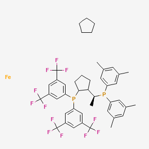 (S)-1-{(RP)-2-[Bis[3,5-bis(trifluoromethyl)phenyl]phosphino]-ferrocenyl}ethyldi(3,5-xylyl)phosphine structure, CAS 1272317-38-0