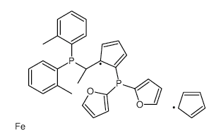 (S)-1-[(RP)-2-[Di(2-furyl)phosphino]ferrocenylethylbis(2-methylphenyl)phosphine structure, CAS 849924-74-9