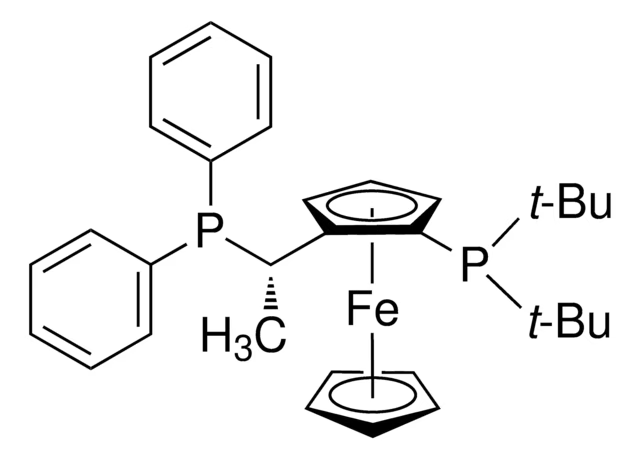 (S)-1-[(RP)-2-(Di-tert-butylphosphino)-ferrocenyl]ethyldiphenylphosphine structure, CAS 223121-01-5
