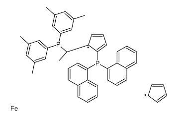 (S)-(-)-1-[(RP)-2-(Di-1-naphthylphosphino)ferrocenyl]-ethyldi-3,5-xylylphosphine structure, CAS 851308-41-3