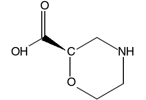 (2R)-morpholine-2-carboxylic acid structure, CAS 1212396-52-5