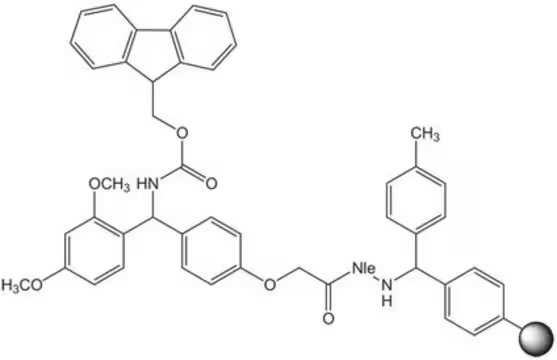 Rinkamide MBHA resin (100-200 Mesh size) structure, CAS 431041-83-7