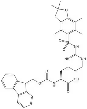 Fmoc-HomoArg(Pbf)-OH structure, CAS 1159680-21-3