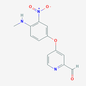 2-Pyridinecarboxaldehyde, 4-[4-(methylamino)-3-nitrophenoxy]- structure, CAS 611226-25-6