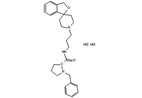 2R)-1-(Phenylmethyl)-N-[3-(spiro[isobenzofuran-1(3H),4'-piperidin]-1-yl)propyl-2-pyrrolidinecarboxamide structure, CAS 475150-69-7
