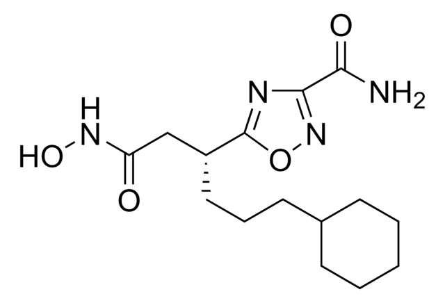 3-(Aminocarbonyl)-β-(3-cyclohexylpropyl)-N-hydroxy-1,2,4-oxadiazole-5-propanamide structure, CAS 348622-88-8