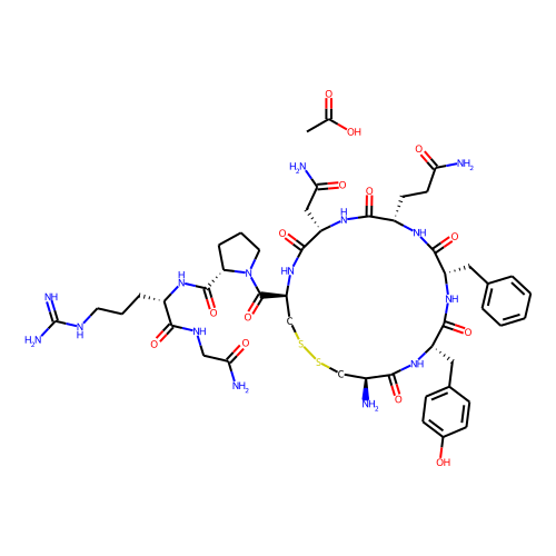 Argipressin acetate structure, CAS 83968-48-3