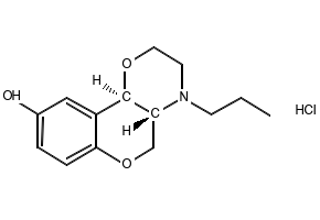 (+)-(4aR,10bR)-3,4,4a,10b-Tetrahydro-4-propyl-2H,5H-[1]benzopyrano[4,3-b]-1,4-oxazin-9-ol hydrochloride structure, CAS 300576-59-4