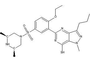 5-(5-acetyl-2-ethoxyphenyl)-1-methyl-3-propyl-1,6-dihyd structure, CAS 147676-66-2