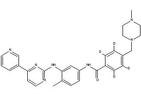 N-(4-methyl-3-(methyl(4-(pyridin-3- yl)pyrimidin-2-yl)amino)phenyl)-4-((4- methylpiperazin-1-yl)methyl)benzamide structure, CAS 1399843-10-7