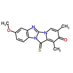 8-Methoxy-1,3-dimethyl-12-thioxo-pyrido[123,4]imidazo[1,2-a]benzimidazol-2-(12H)-one structure, CAS 125656-82-8