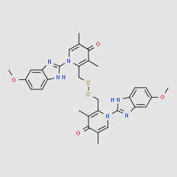 2,2'-(disulfanediylbis(methylene))bis(1-(5-methoxy-1H-benzo[d]imidazol-2-yl)-3,5-dimethylpyridin-4(1H)-one) structure, CAS 1803449-02-6