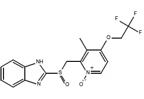 1H-BenziMidazole, 2-[[[3-Methyl-4-(2,2,2-trifluoroethoxy)-2-pyridinyl]Methyl]sulfinyl]-1-(2,2,2-trifluoroethyl)- structure, CAS 1187926-84-6