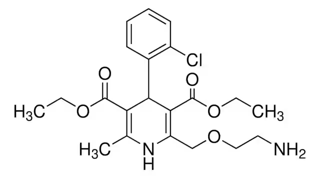 3-ethyl 5-isopropyl 2-((2-aminoethoxy)methyl)-4-(2-chlorophenyl)-6-methyl-1,4-dihydropyridine-3,5-dicarboxylate structure, CAS 158151-92-9