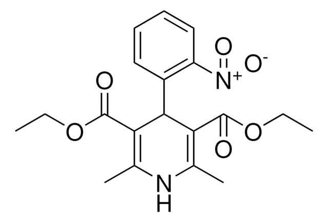 diethyl 2,6-dimethyl-4-(2-nitrophenyl)-1,4-dihydropyridine-3,5-dicarboxylate structure, CAS 21829-26-5