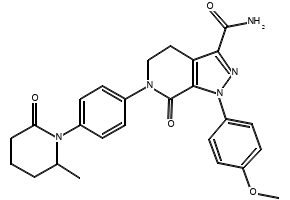 -(4-Methoxyphenyl)-6-(4-(2-Methyl-6-oxopiperidin-1-yl)phenyl)-7-oxo-4,5,6,7-tetrahydro-1H-pyrazolo[3,4-c]pyridine-3-carboxaMide structure, CAS 2098457-92-0