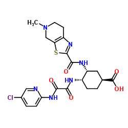 (1S,3R,4S)-4-(2-((5-chloropyridin- 2-yl)amino)-2-oxoacetamido)-3-(5-methyl-4,5,6,7-tetrahydrothiazolo[5,4-c]pyridine-2-carboxamido)cyclohexane-1-carboxylic acid structure, CAS 834919-19-6