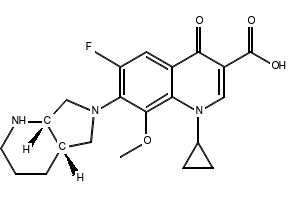 1-cyclopropyl-7-fluoro-8-methoxy-6-((4aS,7aS)-octahydro-6H-pyrrolo[3,4-b]pyridin-6-yl)-4-oxo-1,4-dihydroquinoline-3-carboxylic acid structure, CAS 2205053-60-5