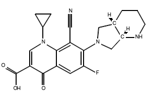 1-cyclopropyl-6-fluoro-8-hydroxy-7-((4aS,7aS)-octahydro-6H-pyrrolo[3,4-b]pyridin-6-yl)-4-oxo-1,4-dihydroquinoline-3-carboxylic acid hydrobromide structure, CAS 2252446-71-0