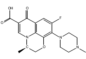 (R)-9-fluoro-3-methyl-7-oxo-10-(piperazin-1-yl)-2,3-dihydro-7H-[1,4]oxazino[2,3,4-ij]quinoline-6-carboxylic acid hydrochloride structure, CAS 117707-39-8