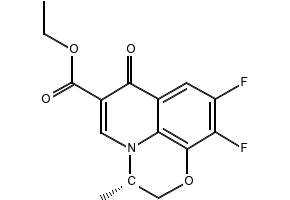 ethyl (R)-9,10-difluoro-3-methyl-7-oxo-2,3-dihydro-7H-[1,4]oxazino[2,3,4-ij]quinoline-6-carboxylate structure, CAS 110548-06-6