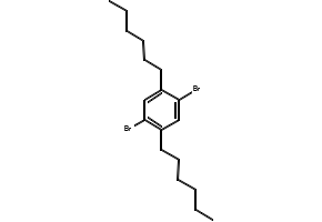 2,5-BIS(HEXYL)-1,4-DIBROMOBENZENE structure, CAS 117635-21-9