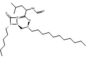 (R)-(S)-1-((2S,3S)-3-hexyl-4-oxooxetan-2- yl)dodecan-2-yl 2-formamido-4- methylpentanoate structure, CAS 104872-28-8