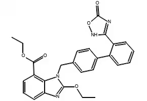 1H-BenziMidazole-7-carboxylic acid, 1-[[2'-(2,5-dihydro-5-oxo-1,2,4-oxadiazol-3-yl)[1,1'-biphenyl]-4-yl]Methyl] -2-ethoxy-, ethyl ester structure, CAS 1403474-70-3
